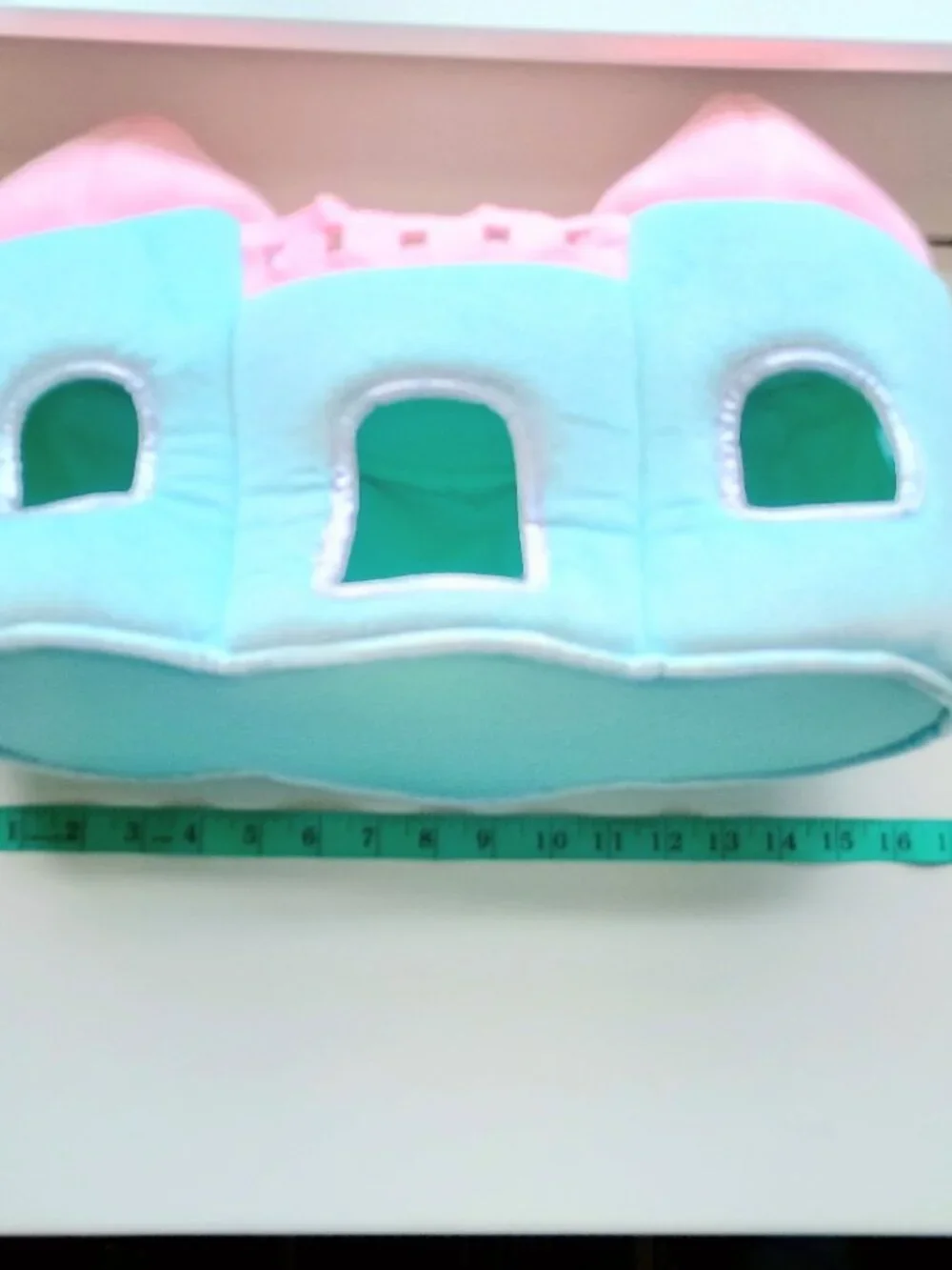 Justice Plush Stuffed Animal Castle Storage Holder - Blue And Pink